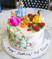 Delicate pink cake with baubles, golden princess crown and number 1. Disney Princess Cake With Cinderella Sleeping Beauty And Belle Cake 223 Princess Birthday Cake Homemade Birthday Cakes Disney Princess Birthday Cakes
