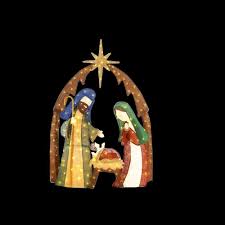 Home Accents Holiday 76 In Led Lighted Burlap Nativity Scene Ty731 1614 The H Holiday Decor Christmas Christmas Nativity Scene Outdoor Christmas Decorations