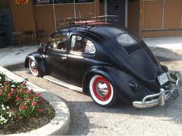 Matte Black Oval Window Beetle Vintage Volkswagen Old Classic Cars Vintage Vw