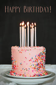 Happy birthday, sweet cake, colorful candles, fire. Designer Happy Birthday Gifs