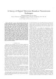 Pdf A Survey Of Digital Television Broadcast Transmission Techniques