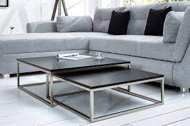 Finden sie für jedes zimmer die richtige einrichtung egal ob schlafzimmer küche oder wohnzimmer. Design Couchtisch 2er Set Matt Schwarz Edelstahl Dunord Design