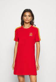 adidas Originals STRIPES SPORTS INSPIRED REGULAR DRESS - Jerseykleid - red/ rot - Zalando.de