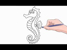 Connect the two circles with a straight line. How To Draw A Seahorse Easy Step By Step Youtube