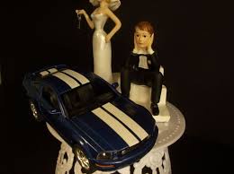 Funny Wedding Cake Topper Bride Groom W 06 Blue Ford Mustang Gt Diecast Car Funny Wedding Cake Toppers Wedding Cake Toppers Funny Wedding Cakes