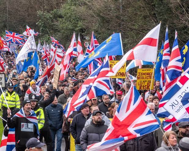 Thousands march in Crowborough over asylum plan for former military camp |  Immigration and asylum | The Guardian