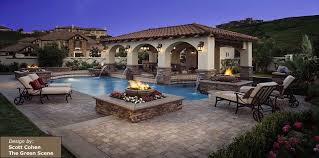 Beautiful Patio And Pool Deck Design By Scott Cohen Of The Green Scene Dublincobblepaver Pool Patio Designs Pool Patio Swimming Pool Designs