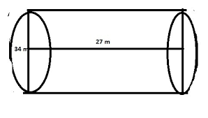 Find The Volume Of The Cylinder Use 3 14 For P Pi 34 M On Top And 27 M Down On The Right Brainly Com