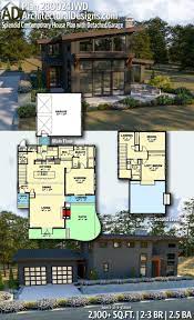 Plan 280024jwd Splendid Contemporary House Plan With Detached Garage Contemporary House Plans Contemporary House House Plans