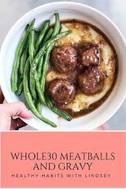 Mom S Meatballs With Gravy Healthy Habits With Lindsey Recipe Clean Eating Breakfast Recipes Clean Eating Recipes For Dinner Whole 30 Recipes