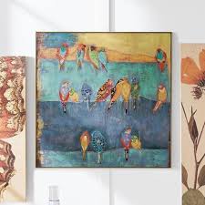 Birds On A Wire Wall Art Cheep A Little Talk A Lot Yes That S What S Going On In Our Colored Birds On A Wire Wall Art A Three Row Rainbow Of Wire Wall Art Bird Wall Art Cow