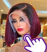 Amazon.com : 99J Burgundy Lace Front Wigs 13x4 HD Lace Frontal Glueless  Straight Short Bob Wig Human Hair Bob Wigs for Black Women Human Hair Pre  Plucked Natural Hairline Wine Red 12