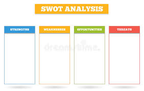 Simple Colorful Chart For Swot Analysis Stock Vector