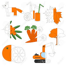 Free printable coloring pages for kids! Orange Color Objects The Big Collection Coloring Book To Educate Royalty Free Cliparts Vectors And Stock Illustration Image 78021838