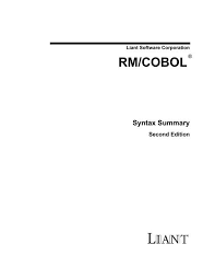 Reference modification to access specific characters within a string you can use a reference modifier. Rm Cobol Syntax Summary Second Edition Micro Focus