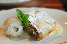 Make Sure You Eat Plenty Of Fruit Our Apple Strudel With Creme Anglaise Maple Ice Cream Counts As A Serving R Maple Ice Cream Eggs Benedict Creme Anglaise