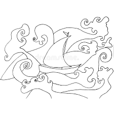 Storm coloring page to color, print or download. Ship In Storm In The Ocean Monochrome Coloring Page Stock Vector Illustration Of Drawn Wave 110784237