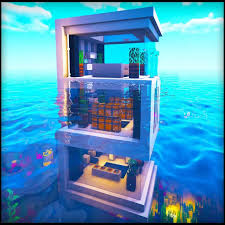 This is a modern house i made in water! Mini World Minecraft Underwater Modern House How To Build A Modern House In Minecraft Tutorial Facebook