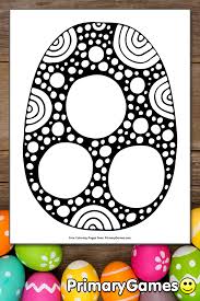 Polka dots printable coloring pages. Easter Egg With Polka Dots And Circles Coloring Page Free Printable Pdf From Primarygames