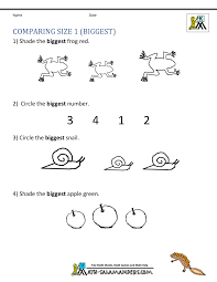 Free printable kindergarten math worksheets, word lists and. Printable Kindergarten Math Worksheets Comparing Numbers And Size