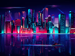 Tons of awesome neon city wallpapers to download for free. Glow Night Skyline Night Skyline Skyline Design Skyline