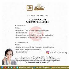 Fokus bisnis emas ane di lm dan produksi skala kecil sapai besar. Lowongan Kerja Admin Online Pramuniaga Toko Mas Jelita Bandung April 2021 Info Loker Bandung 2021