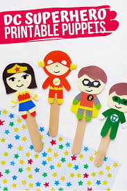 Use the playful superhero cutouts for classroom decorations, a child's playroom or daycare facility. Printable Superhero Puppet Craft With Video Sugar Spice And Glitter