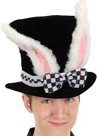 Lecerrot Cappello da Cappellaio Matto, Cappello a Cilindro in Velluto,  Cappello a Cilindro con Orecchie di Coniglio Pasquale, Cappello di Peluche  ...