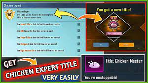 Easyway To Get Chicken Master Title In Pubg Mobile Chicken Expert Achievement In Pubg Mobile Youtube
