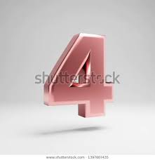 Volumetric Glossy Rose Gold Number 4 Stock Illustration 1397807435 Glossy Gold Number Stock Illustration