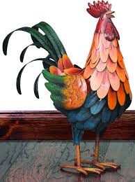 Amazon Com Regal Art Rooster Statue Rooster Decor Metal Rooster