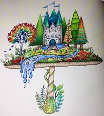 Mushroom Castle Enchanted Forest Johannabasford Col Enchanted Forest Coloring Enchanted Forest Coloring Book Johanna Basford Enchanted Forest Coloring Book