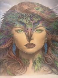 Finished. Never satisfied, but this came out relatively OK. (Just a  beginner with coloured pencils).