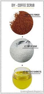 Diy Coffee Scrub For Exfoliation 1 1tbsp Of Coffee Powder 2 1 2 Tbsp Of Sugar 3 1 2 Tbsp Of Olive Oil Coffee Scrub Diy Diy Skin Care Recipes Diy Skin Care