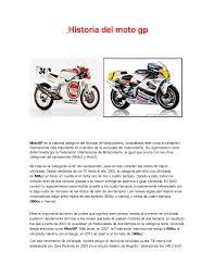 Championship grand prix) pero que popularmente recibe el nombre de la categoría principal de motogp, es la máxima competición mundial de motociclismo de velocidad. Calameo Historia Moto Gp
