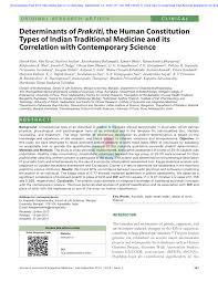 Pdf Determinants Of Prakriti The Human Constitution Types