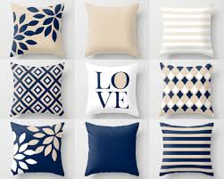 Navy Throw Pillows Pillow Covers Cushion Cover Home Decor Mix And Match Navy Beige Whi Navy Throw Pillows Throw Pillow Cover Navy White Decorative Pillows
