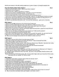 Brave new world chapter questions | Assignments Literature | Docsity