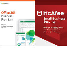Office 365 Business Premium With Mcafee Small Business Security Bundle For Pc Mac Download Item 5088975 Microsoft Office Business Security Microsoft