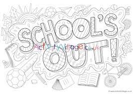 This 9 page fun pack has a color mixing guide and. School S Out Doodle Colouring Page