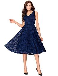 Noctflos Lace V Neck Fit 038 Flare Midi Cocktail Dress For Women Party Wedding Midi Cocktail Dress Cocktail Evening Dresses Womens Cocktail Dresses