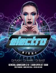 Free for commercial use high quality images Electro Night Party Free Psd Flyer Template Psd Freepsdflyer
