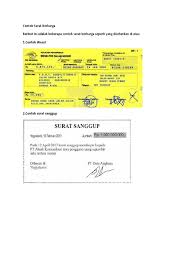 Surat sanggup (promissory notes, accept, promesse aan order) adalah surat (akta) yang berisi dilakukan; Contoh Surat Berharga Wesel Nusagates