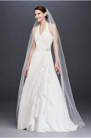 Pleated Chiffon Halter Wedding Dress With Ruffle David S Bridal Ruffle Wedding Dress Halter Wedding Dress Wedding Dresses