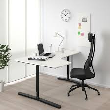 Bekant Corner Desk Left White Black 160x110 Cm Ikea