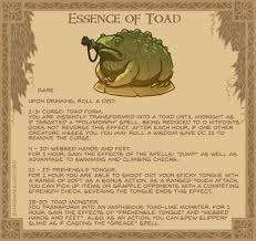 33 Essence Of Toad A Particular Favourite Amongst Hags And Witches This Lumpy Potion Smells Like Rancid Swam Dnd Dungeons And Dragons Homebrew Dnd Monsters