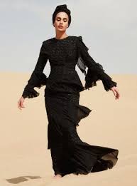 Navy Blue Multi Fully Lined Crew Neck Muslim Evening Dress Muslim Evening Dresses Dresses Evening Dresses