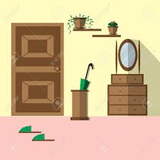 Es gibt noch einen kleineren flurschrank passend dazu. Moderne Innenhalle Mit Spiegel Tur Regale Blumen Kommode Flur Innenraum Mit Mobeln Halle Im Haus Vektor Illustration In Flachen Mit Langen Schatten Lizenzfrei Nutzbare Vektorgrafiken Clip Arts Illustrationen Image 75617257