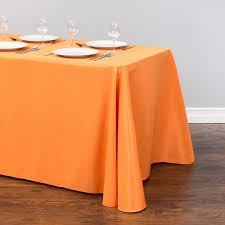 90 X 132 In Rectangular Polyester Tablecloth Orange Tablecloths Table Cloth Elegant Tablecloth