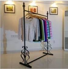 Clothing Hanger Floor Stand Wrought Iron Clothes Rack Clothing Store Display In Storage Clothing Rack Furniture Makeover Thrift Store Hanging Clothes Racks